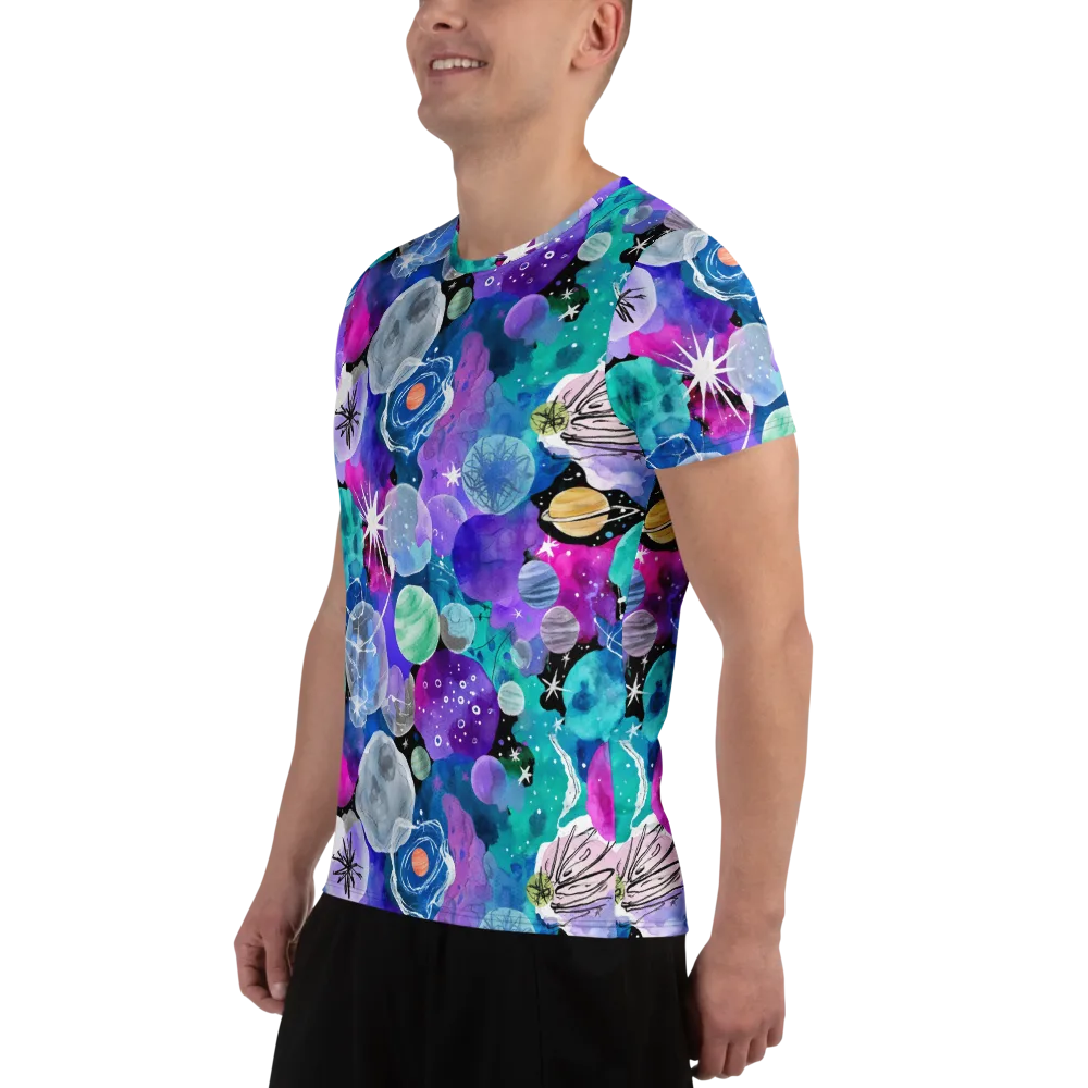 Stellar Bouquet on Men's Athletic T-Shirt — Left