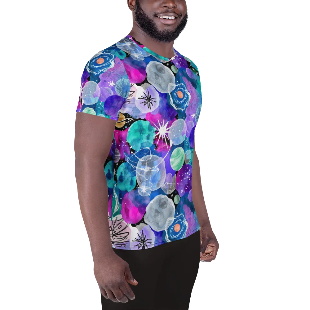 Stellar Bouquet on Men's Athletic T-Shirt — Right
