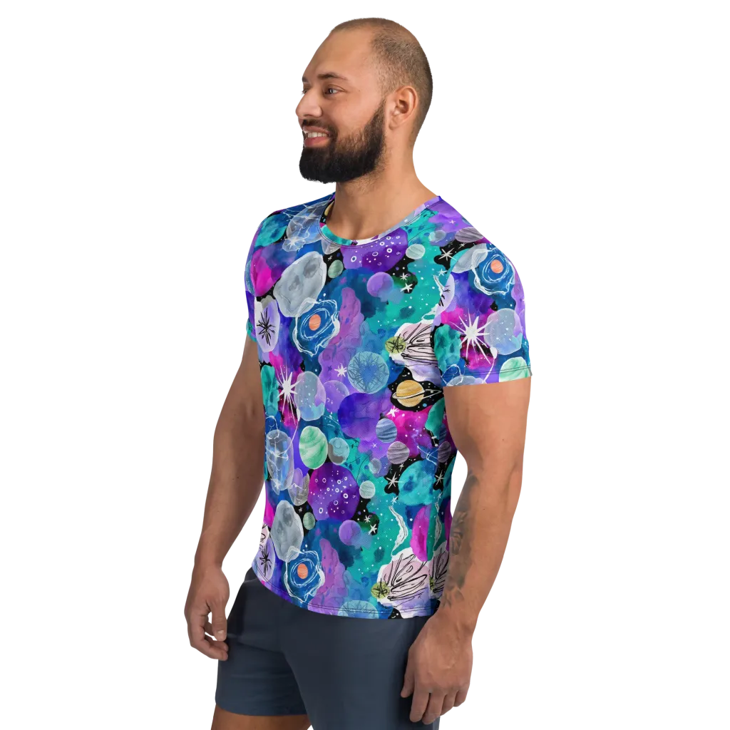 Stellar Bouquet on Men's Athletic T-Shirt — Left