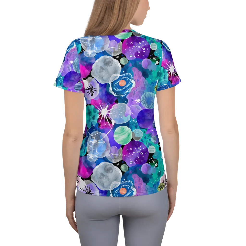 Stellar Bouquet on Women's Athletic T-Shirt — Back