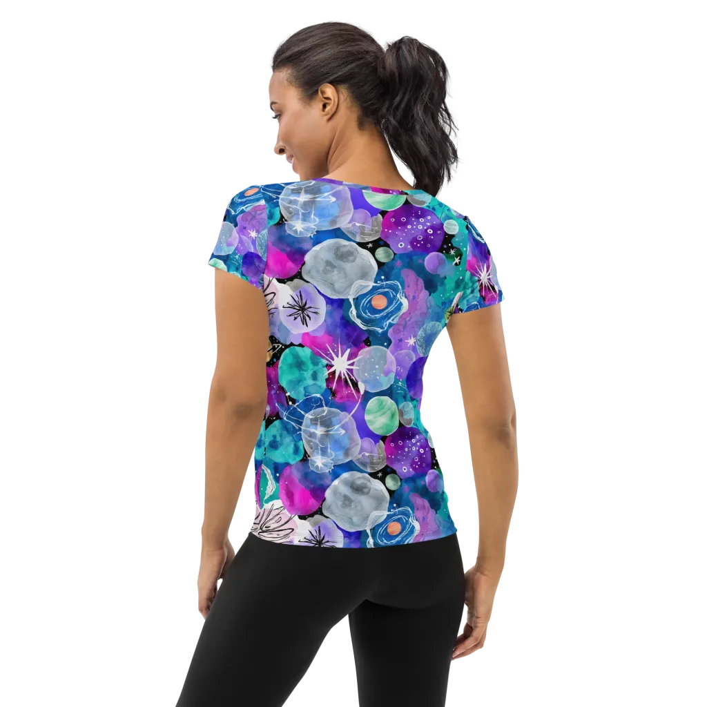 Stellar Bouquet on Women's Athletic T-Shirt — Back