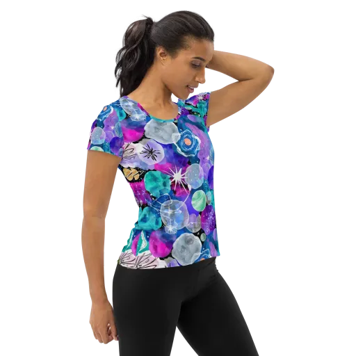Stellar Bouquet on a Women's Athletic T-Shirt