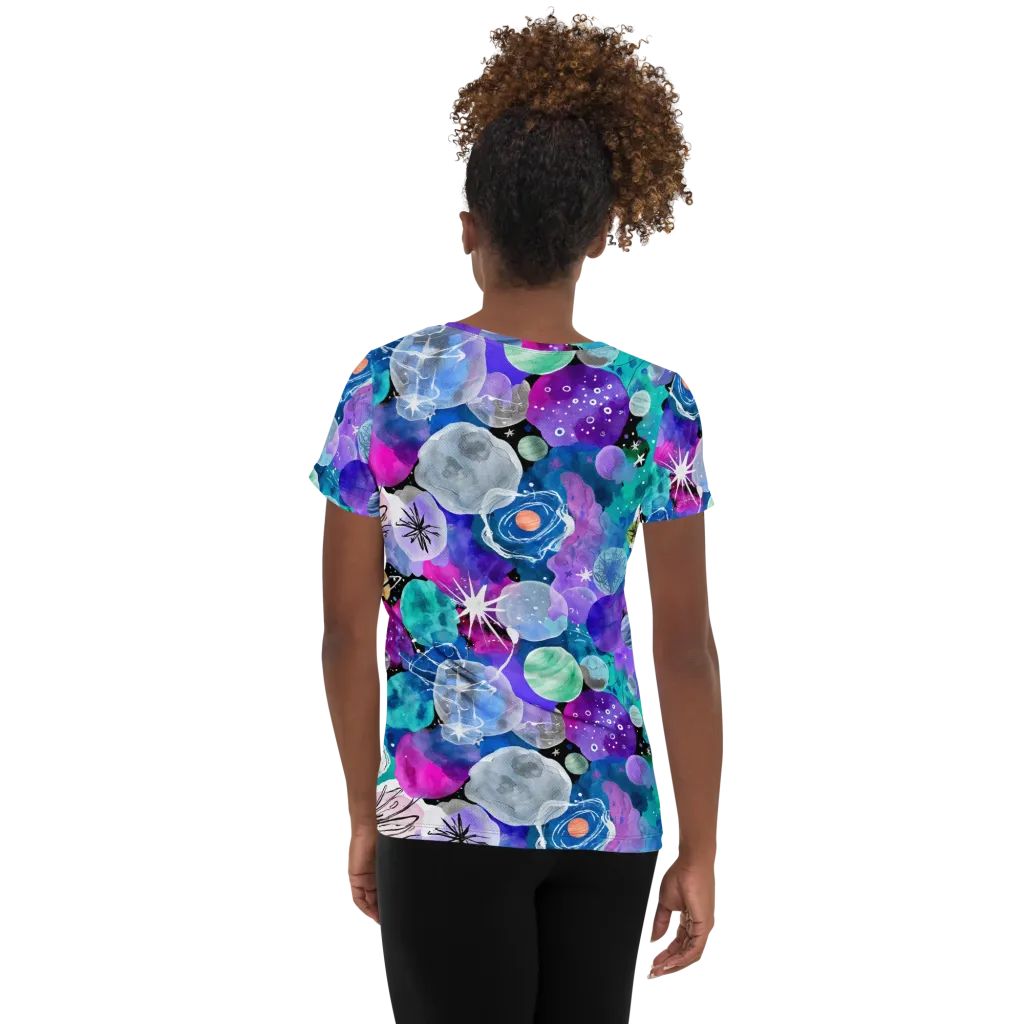Stellar Bouquet on Women's Athletic T-Shirt — Back