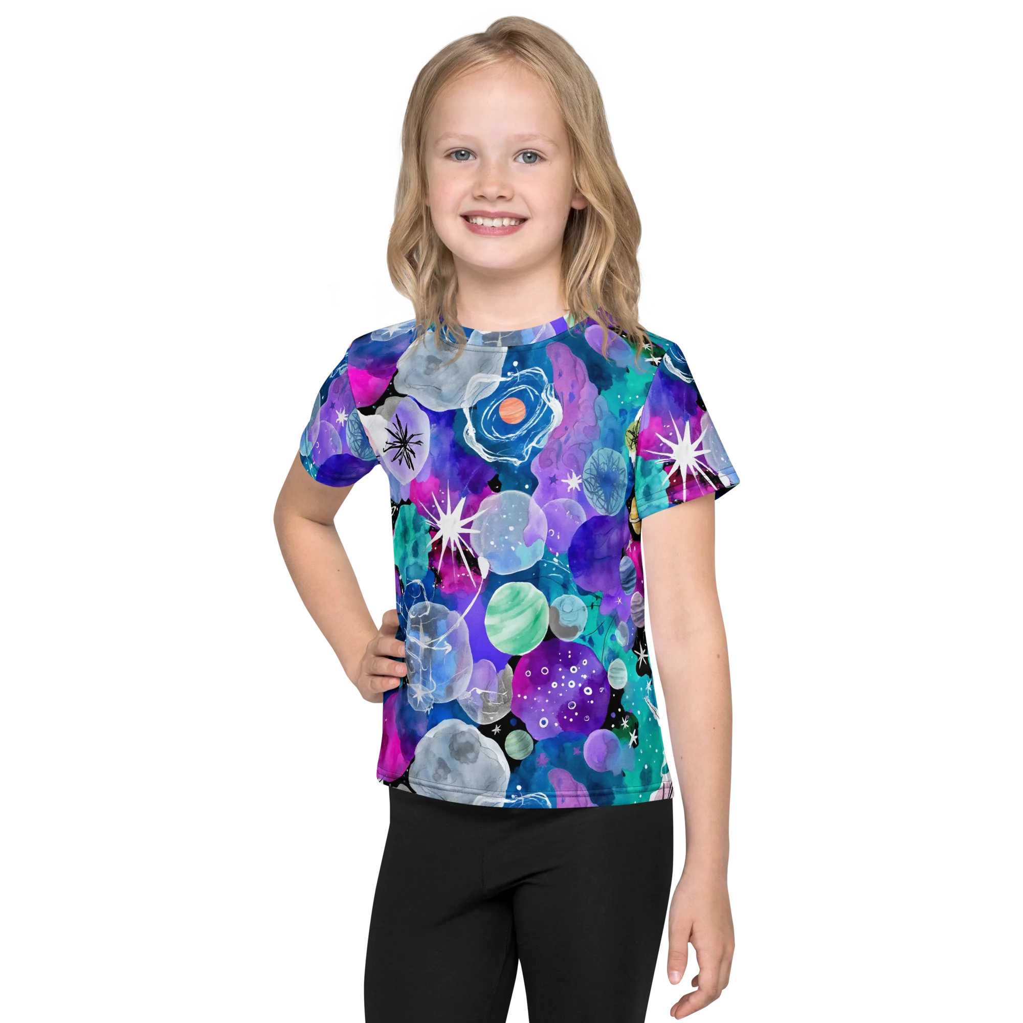 Stellar Bouquet on Kids Crew Neck T-Shirt — Front