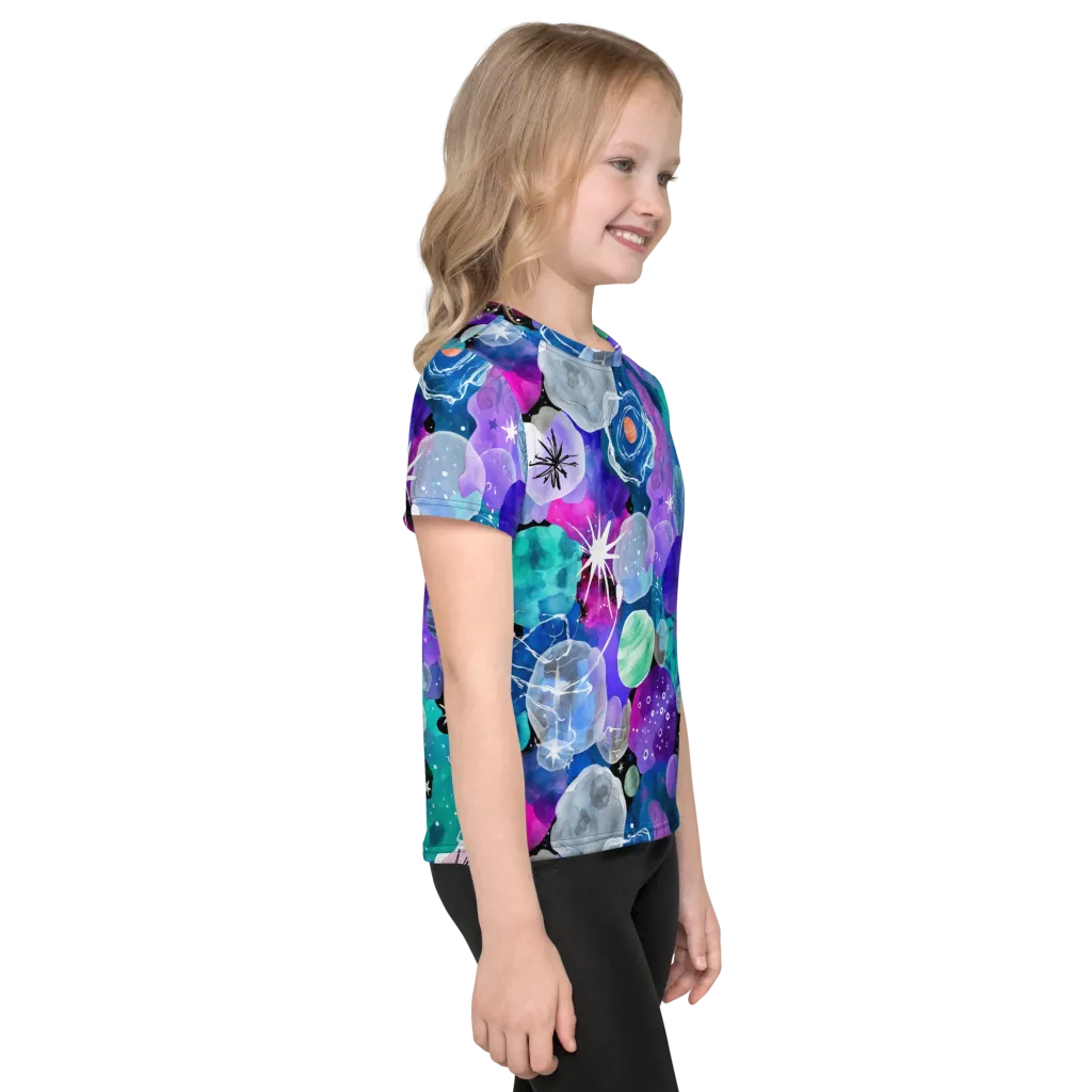 Stellar Bouquet on Kids Crew Neck T-Shirt — Right