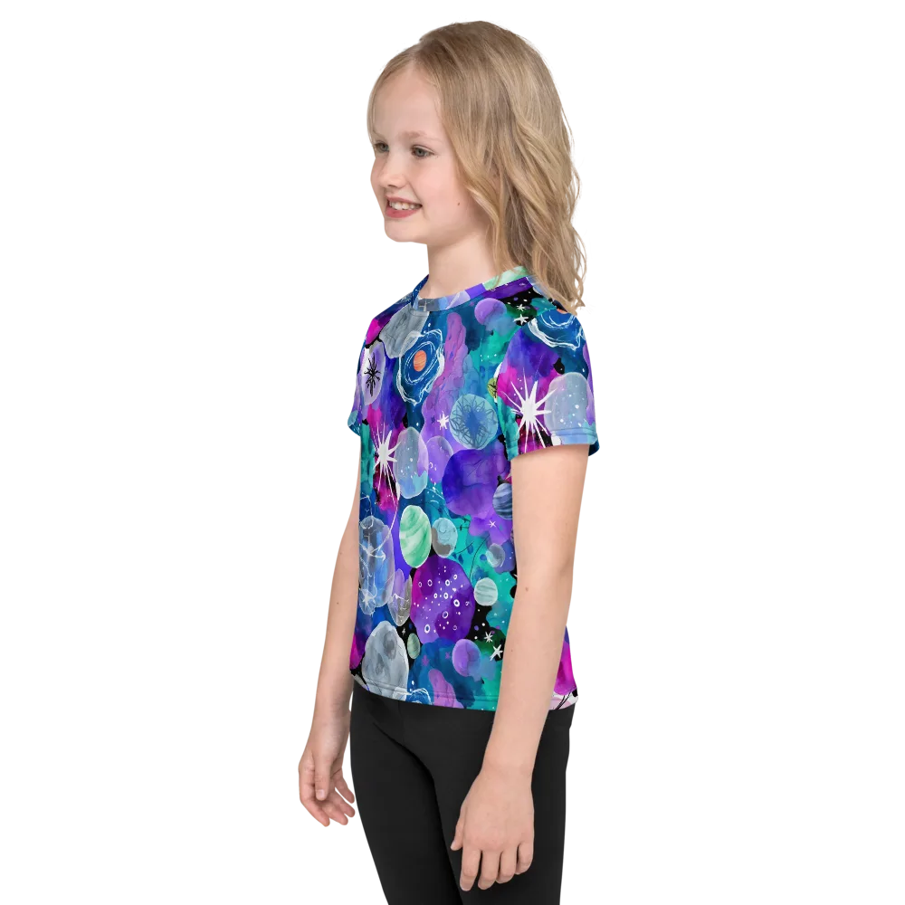 Stellar Bouquet on Kids Crew Neck T-Shirt — Left