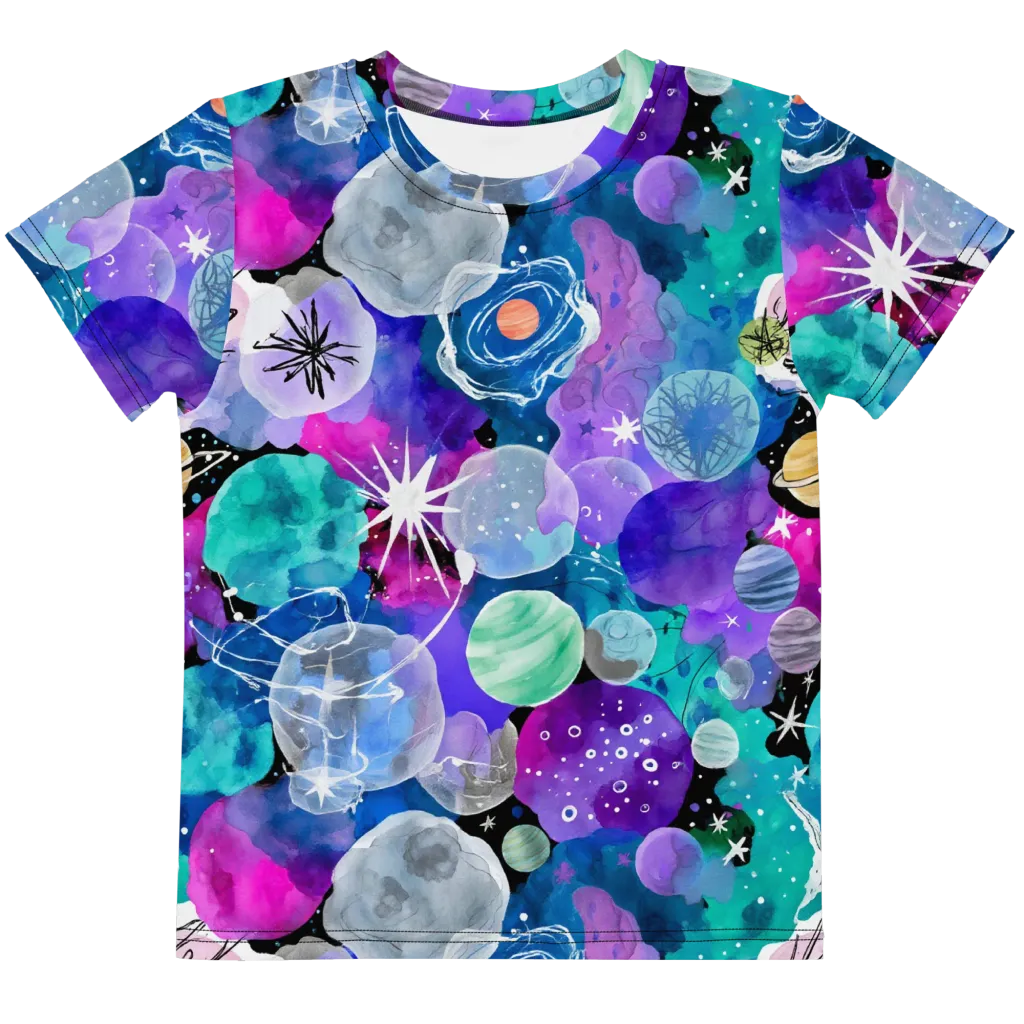 Stellar Bouquet on Kids Crew Neck T-Shirt — Front
