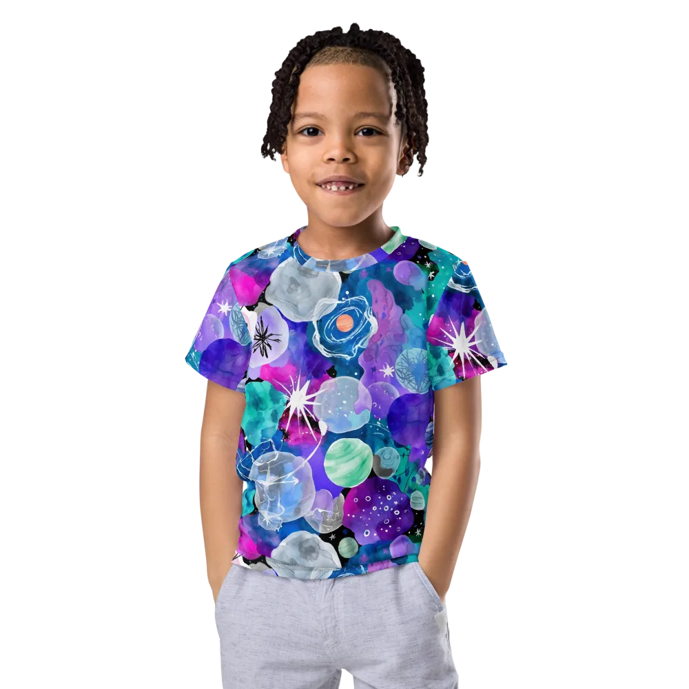 Stellar Bouquet on Kids Crew Neck T-Shirt — Front