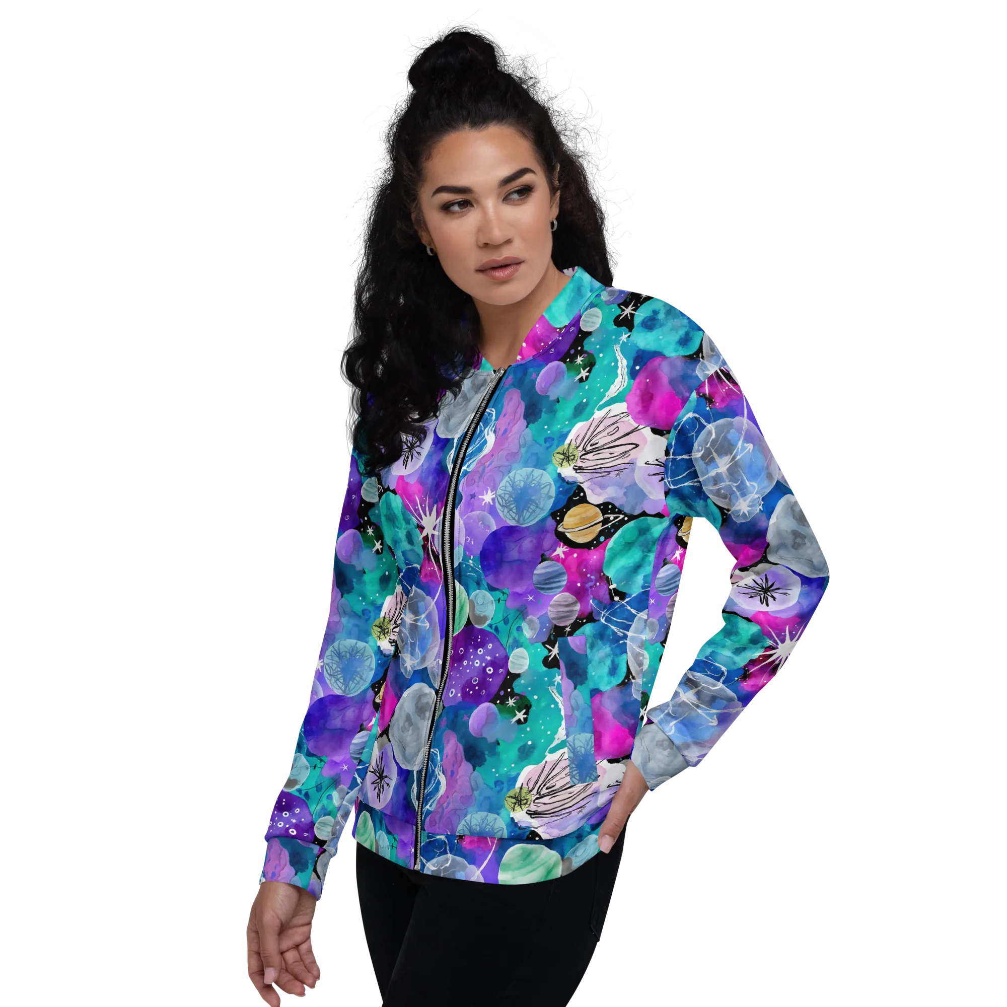 Stellar Bouquet on Bomber Jacket — Left