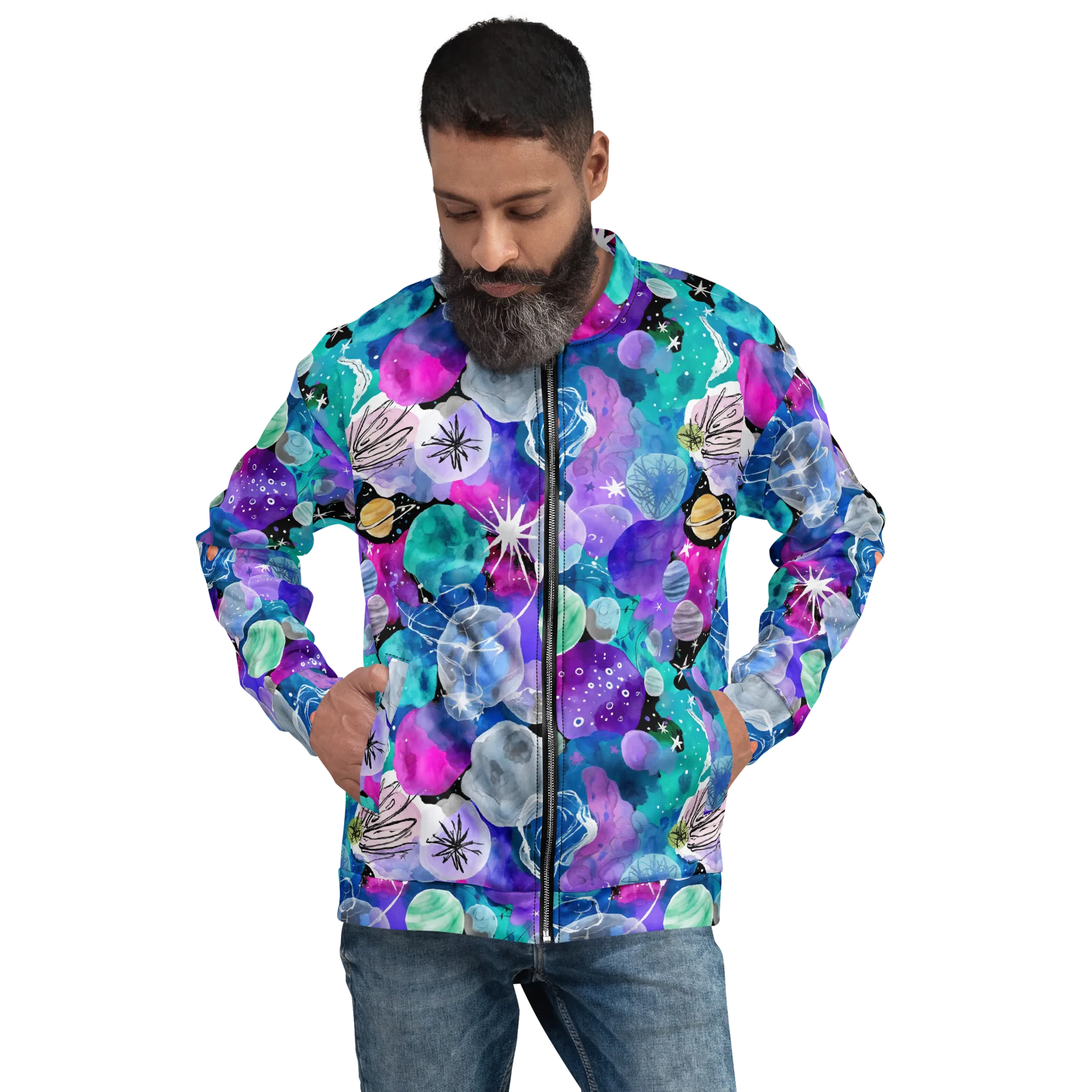 Stellar Bouquet on Bomber Jacket — Front