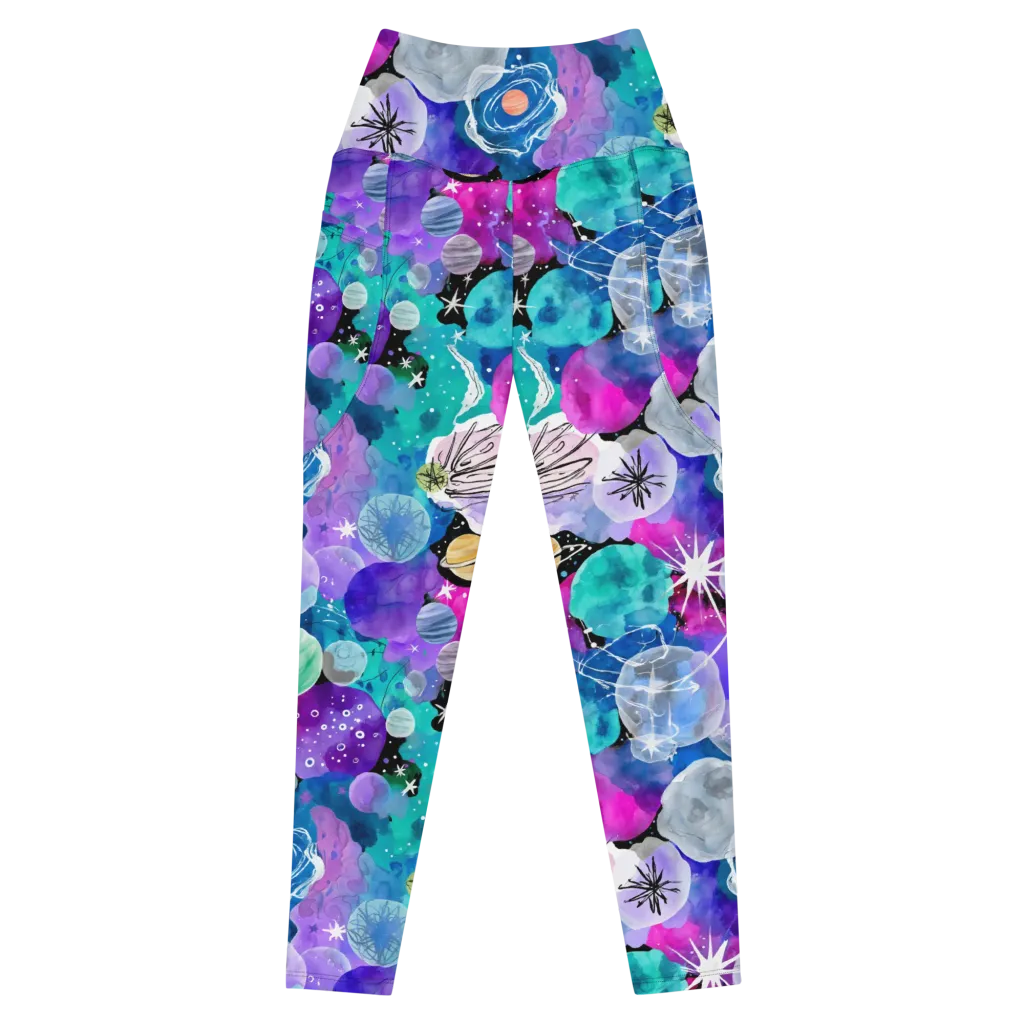 Stellar Bouquet on Leggings with Pockets — Front