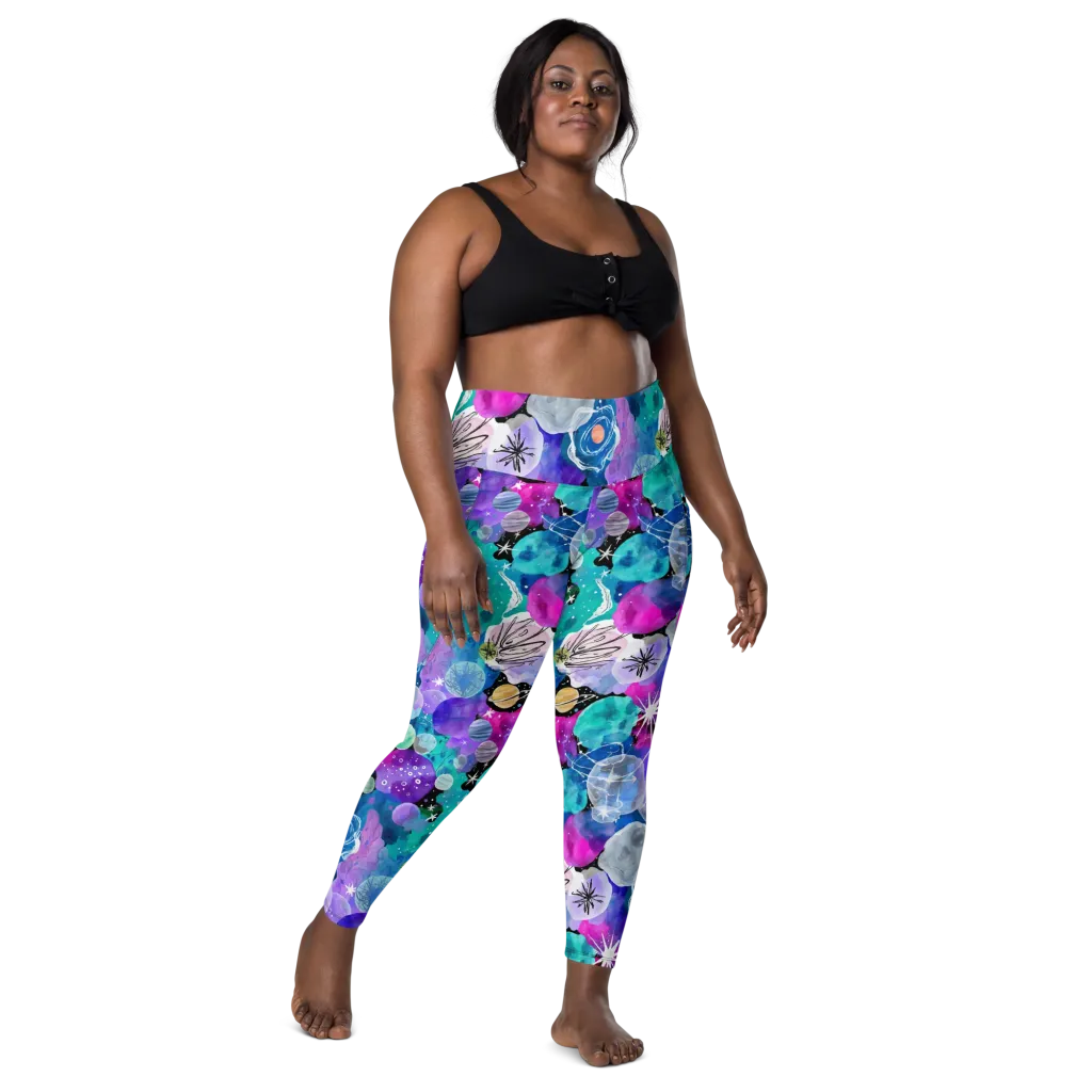 Stellar Bouquet on Leggings with Pockets — Front