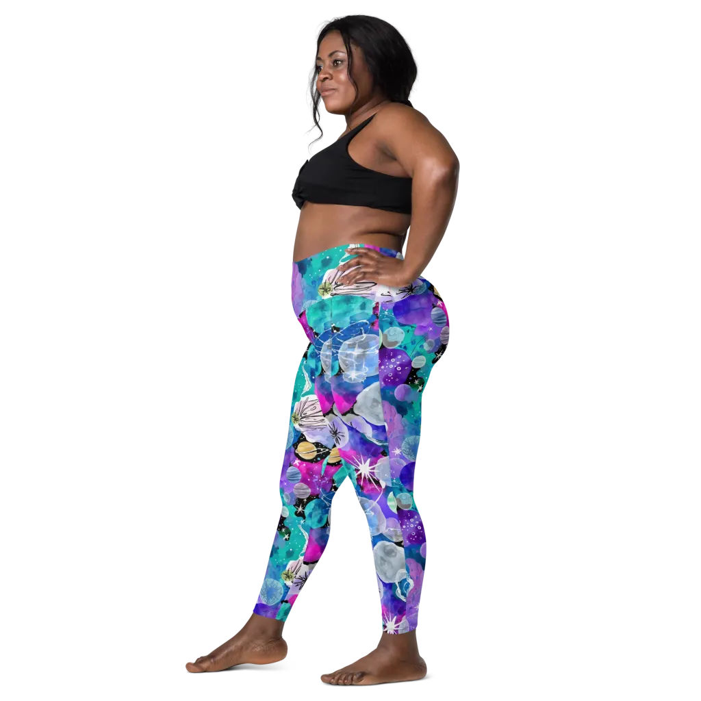 Stellar Bouquet on Leggings with Pockets — Left