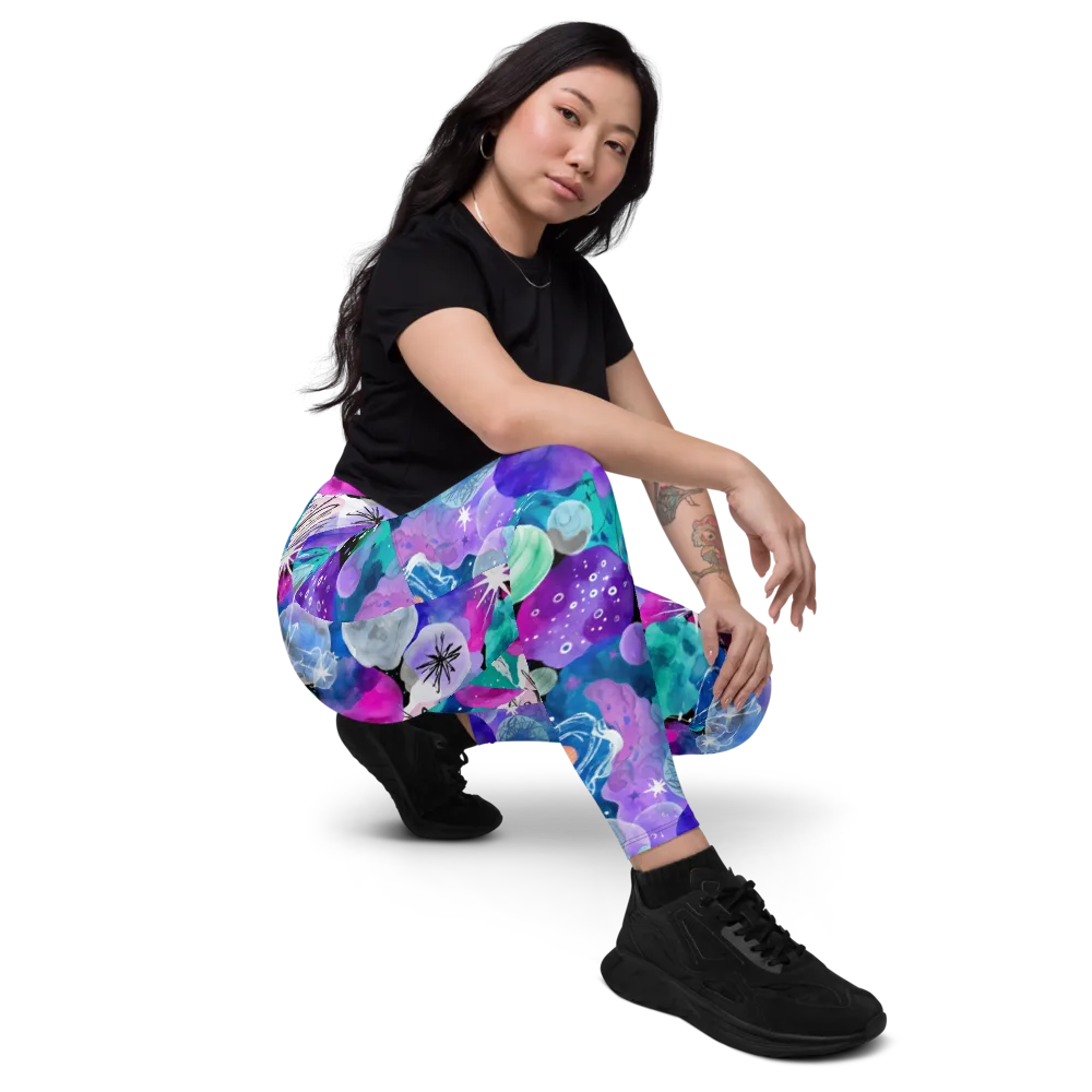 Stellar Bouquet on Leggings with Pockets — Right Front
