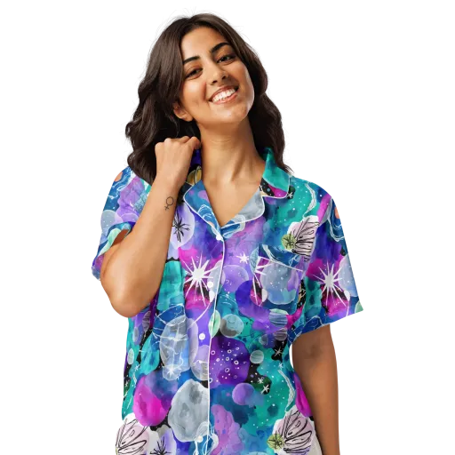 Stellar Bouquet on a Women's Short Sleeve Pajama Top