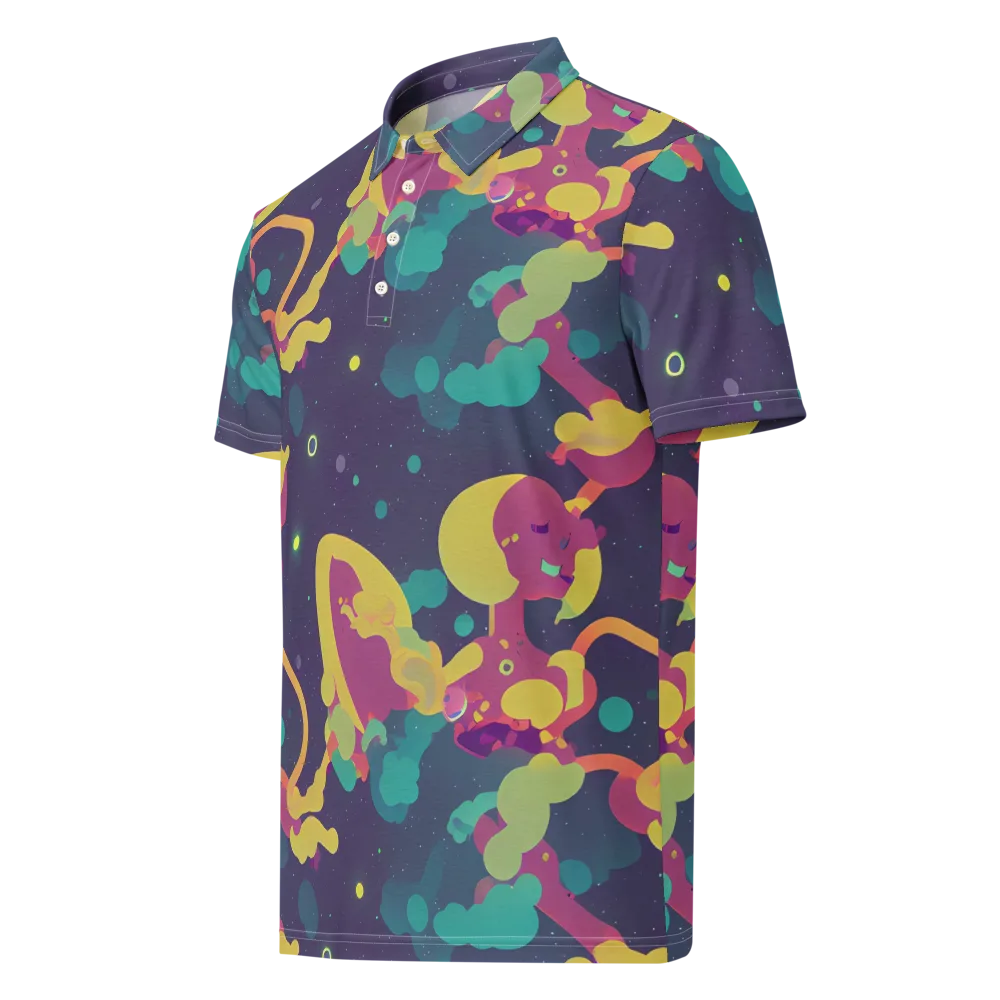 Cosmic Playroom on Men's Slim Fit Polo Shirt — Left Front