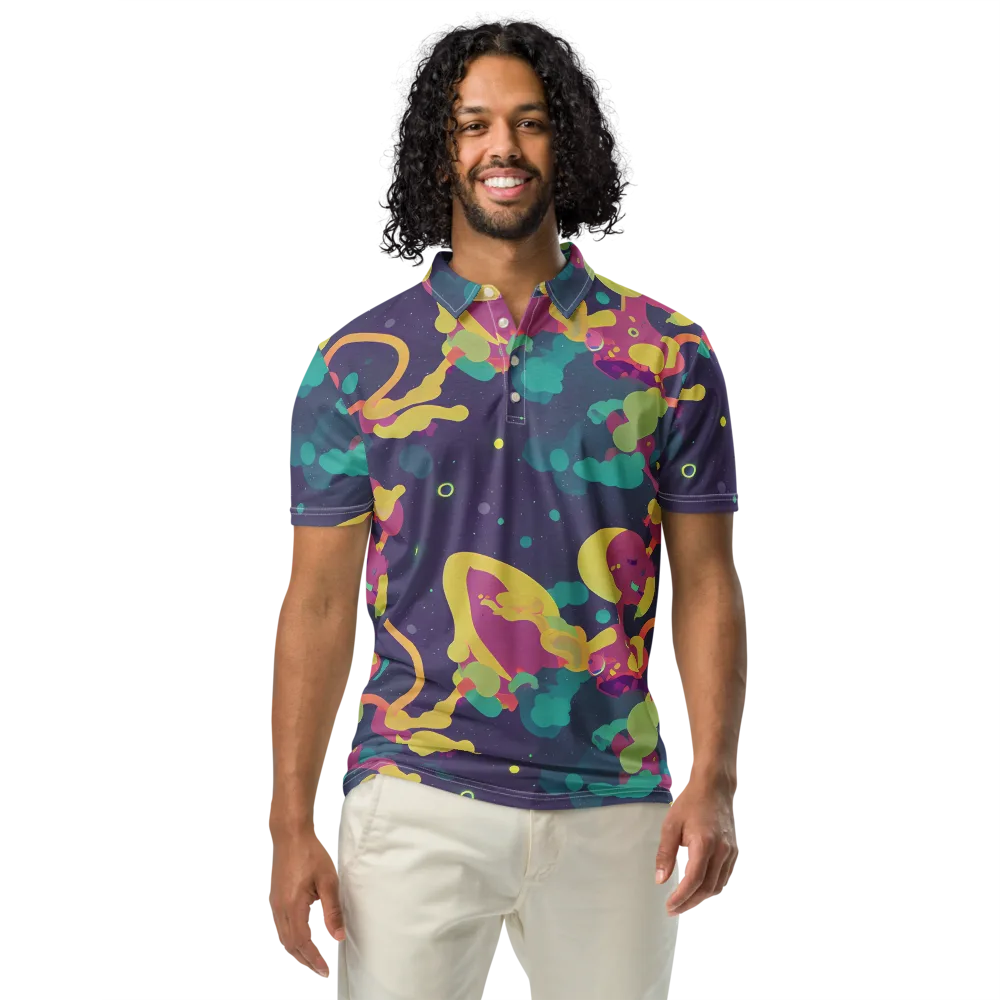Cosmic Playroom on Men's Slim Fit Polo Shirt — Front