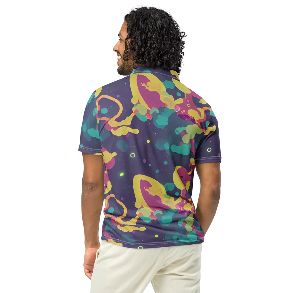 Cosmic Playroom on Men's Slim Fit Polo Shirt — Back