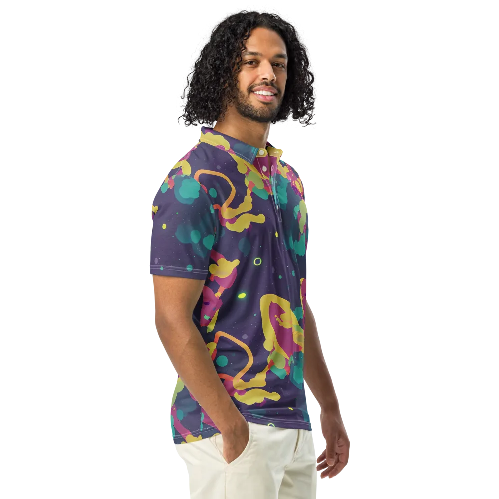 Cosmic Playroom on Men's Slim Fit Polo Shirt — Right Front