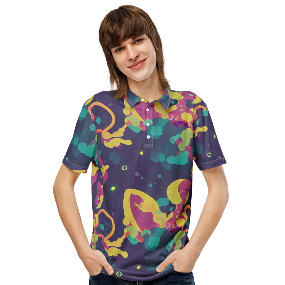 Cosmic Playroom on Men's Slim Fit Polo Shirt — Front