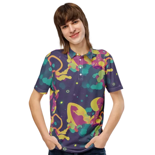 Cosmic Playroom on a Men's Slim Fit Polo Shirt