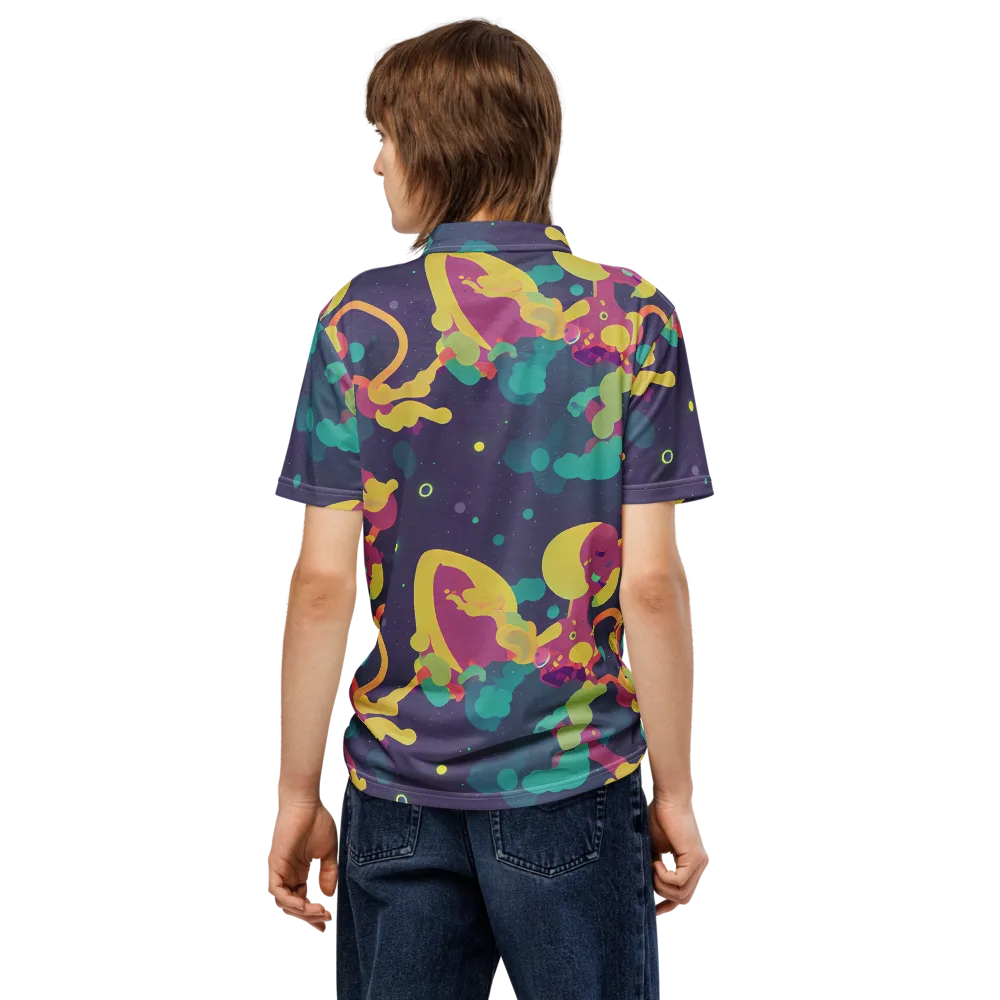 Cosmic Playroom on Men's Slim Fit Polo Shirt — Back