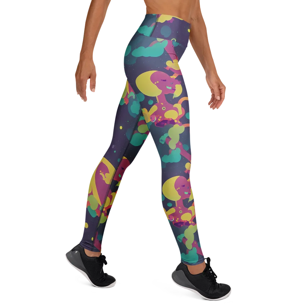 Cosmic Playroom on Yoga Leggings — Right