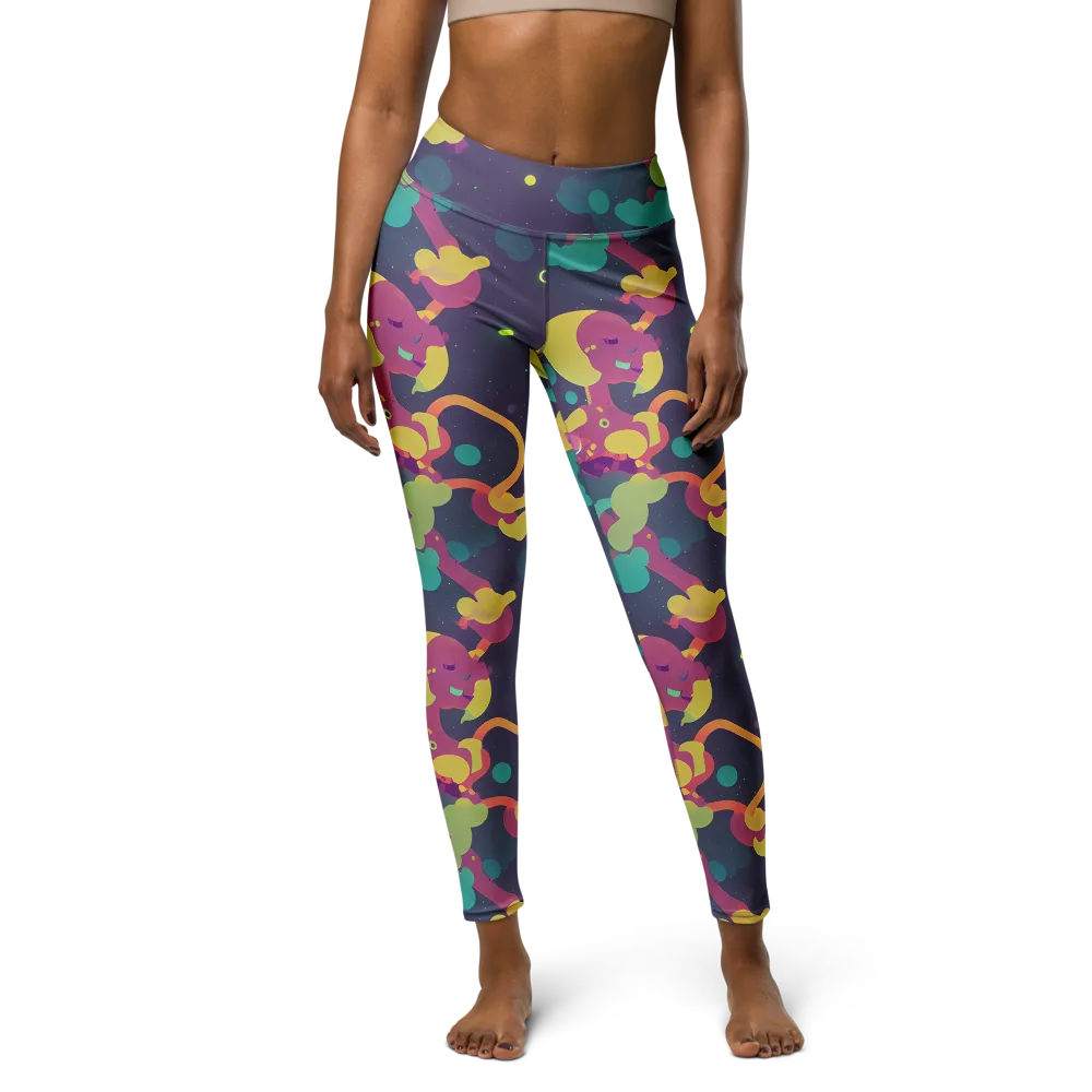 Cosmic Playroom on Yoga Leggings — Front