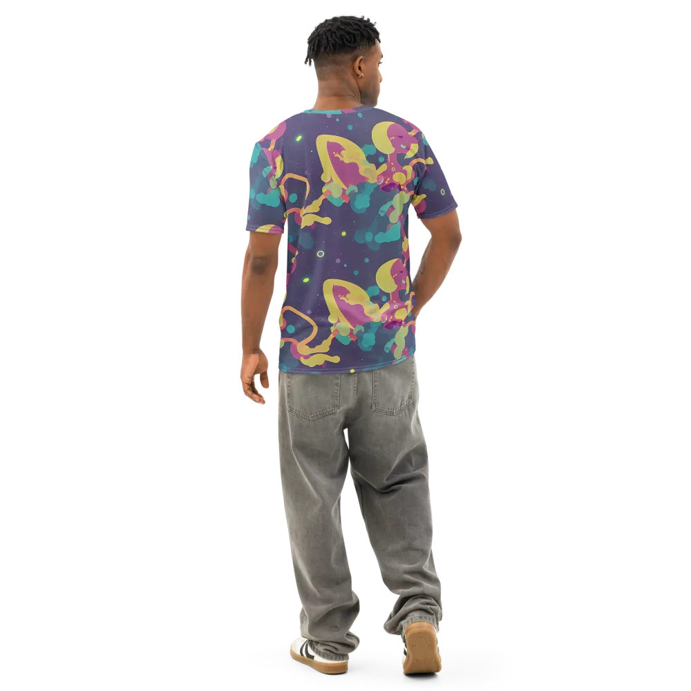 Cosmic Playroom on Men's Cotton Crew Neck T-Shirt — Back