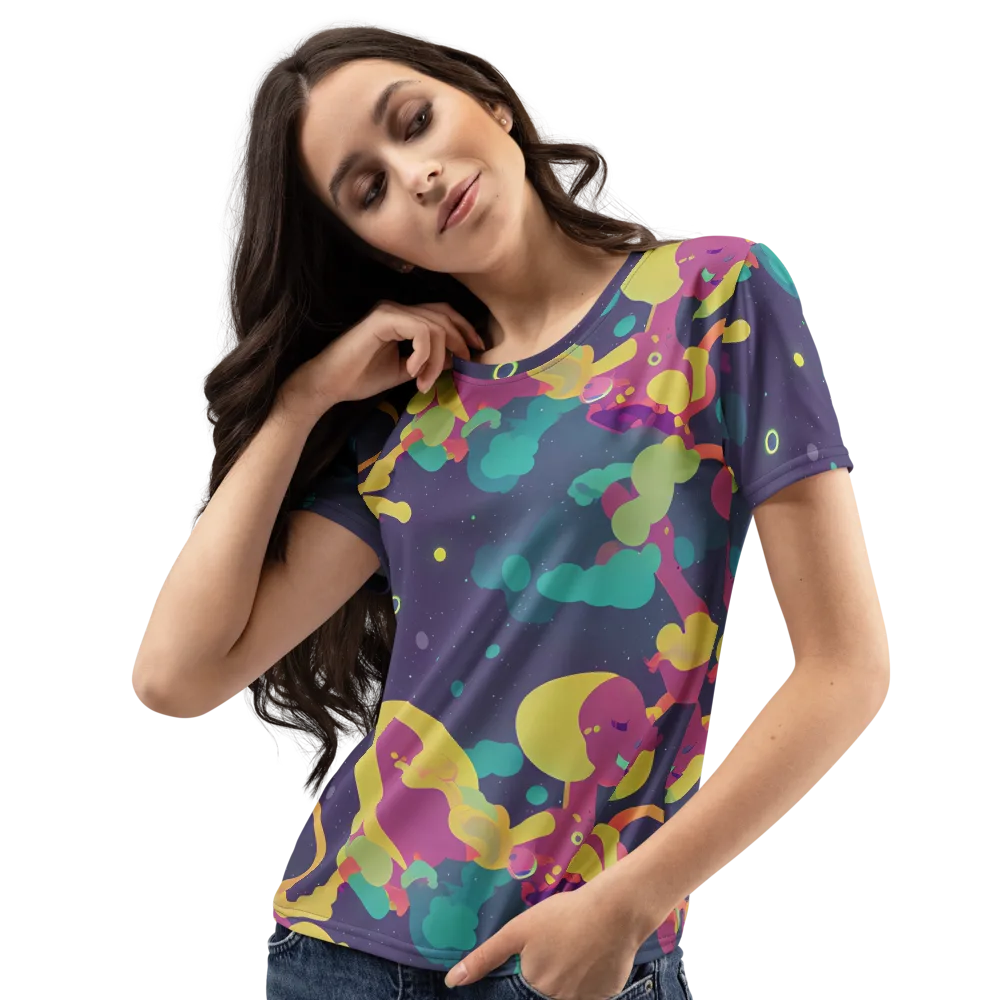 Cosmic Playroom on Women's Crew Neck T-Shirt — Left Front