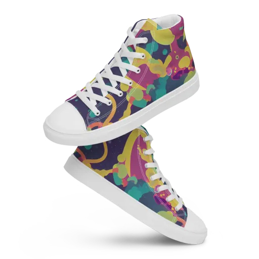 Cosmic Playroom on a Women's High Top Canvas Shoes
