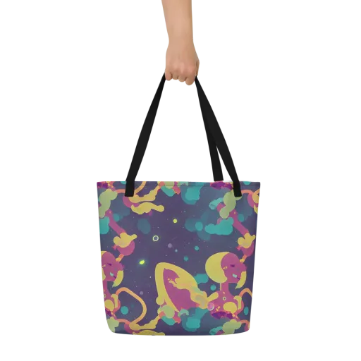 Cosmic Playroom on a Large Tote Bag W/ Pocket