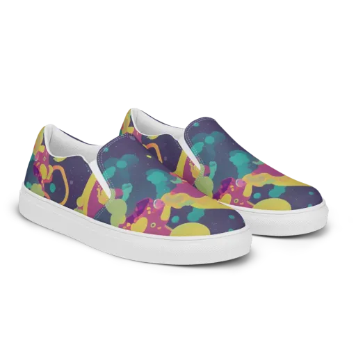 Cosmic Playroom on a Women's Slip-On Canvas Shoes