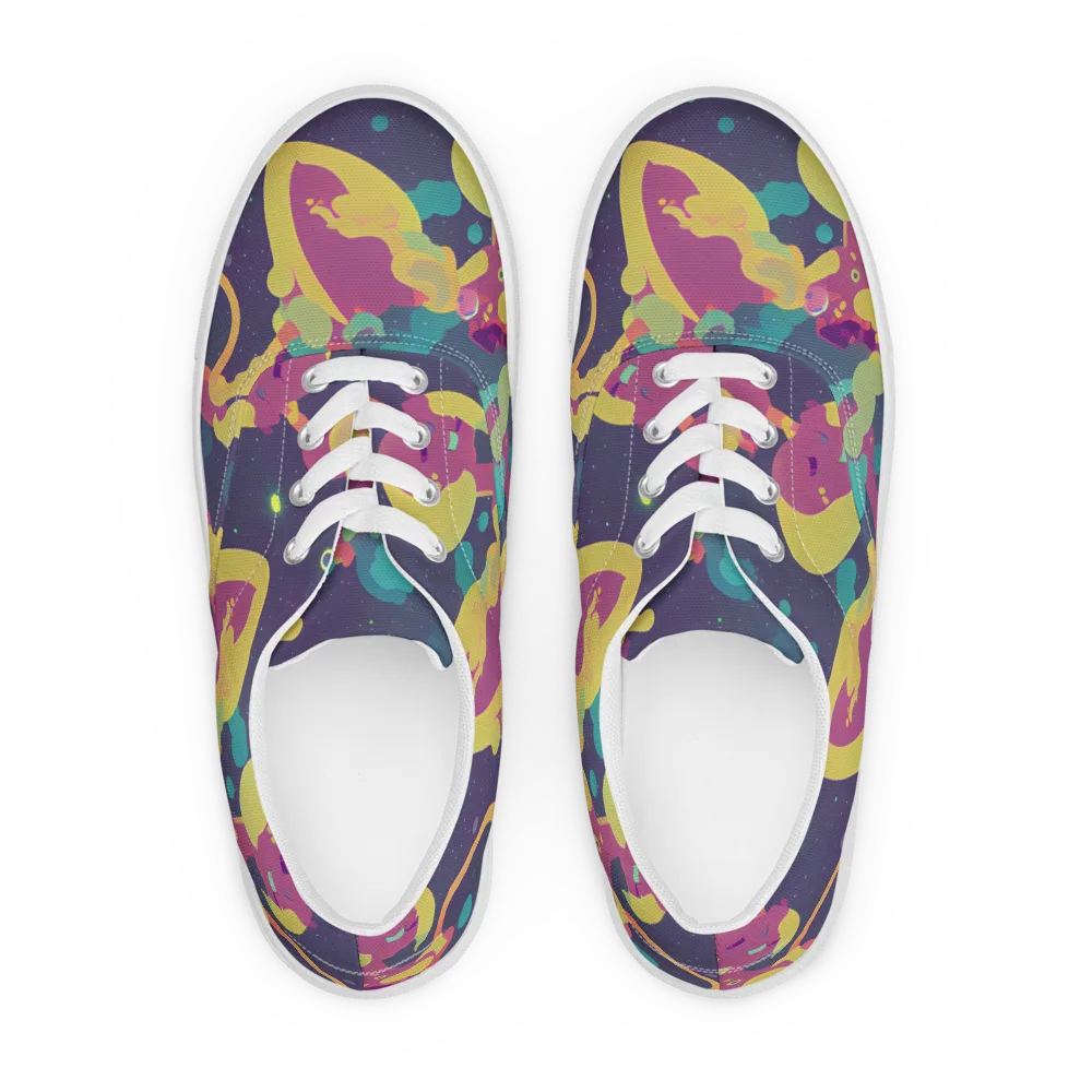 Cosmic Playroom on Men's Lace-Up Canvas Shoes — Front