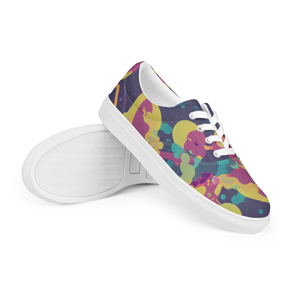 Cosmic Playroom on Men's Lace-Up Canvas Shoes — Right Front