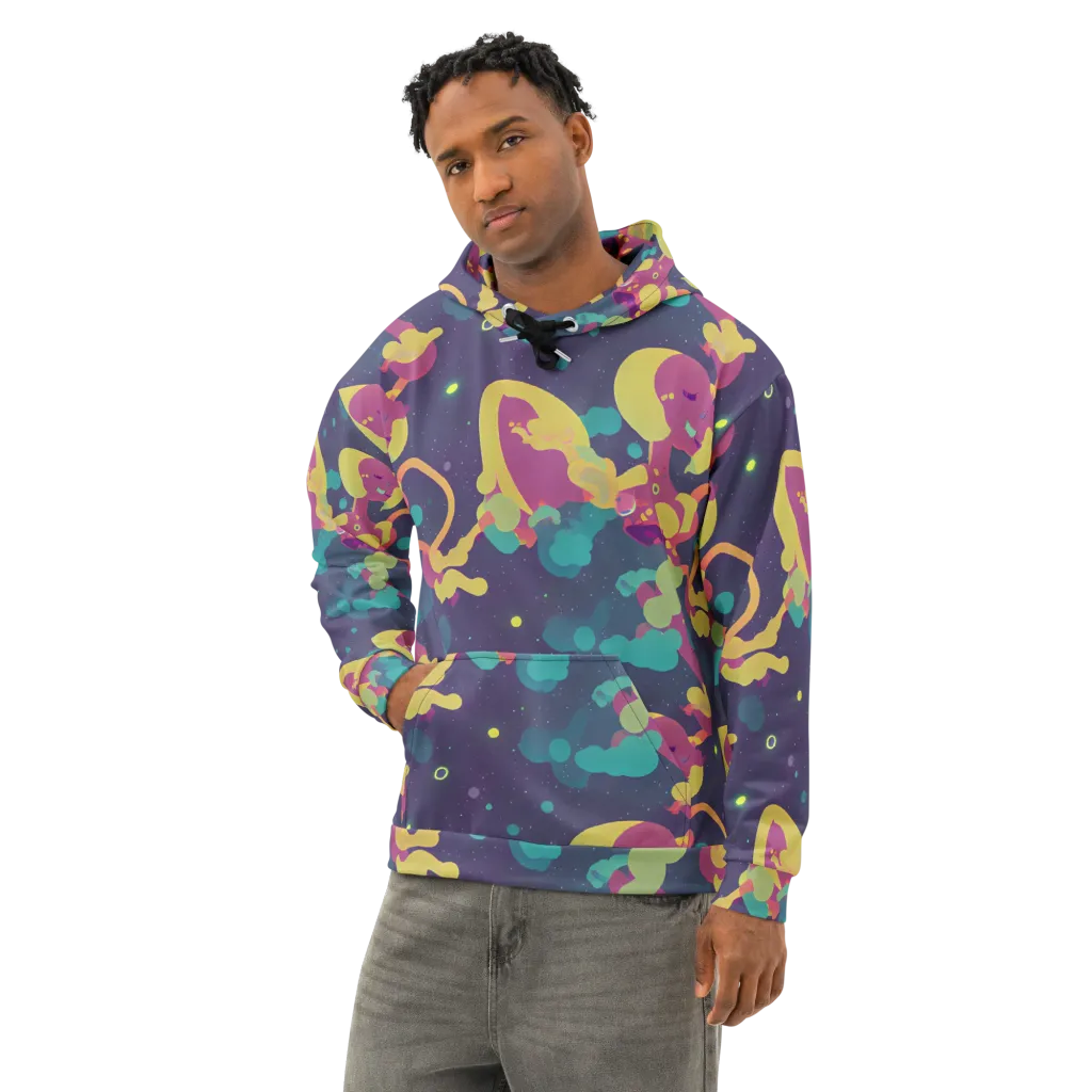 Cosmic Playroom on Cotton Hoodie — Left Front