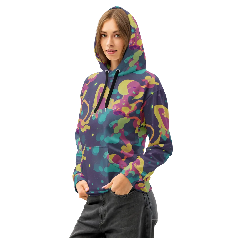 Cosmic Playroom on Cotton Hoodie — Left Front