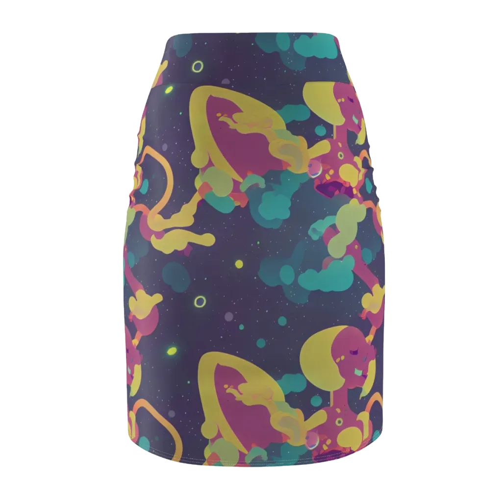 Cosmic Playroom on Pencil Skirt — Back