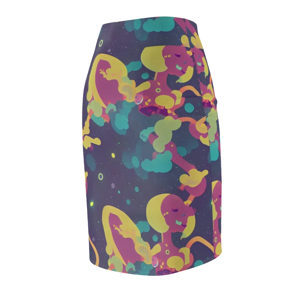 Cosmic Playroom on Pencil Skirt — Back Side