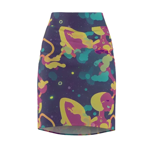 Cosmic Playroom on a Pencil Skirt