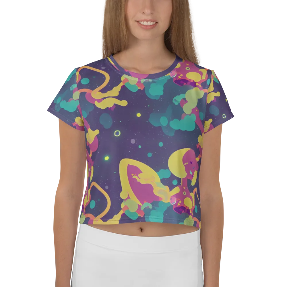 Cosmic Playroom on Crop Tee — Front