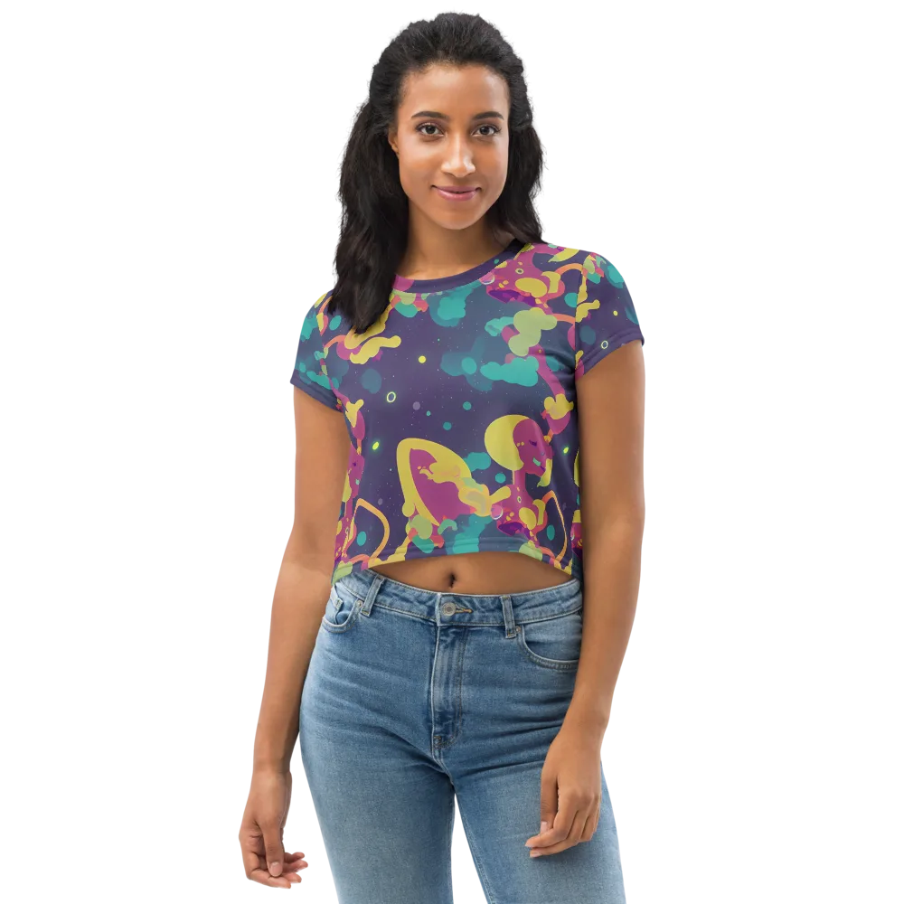 Cosmic Playroom on Crop Tee — Front