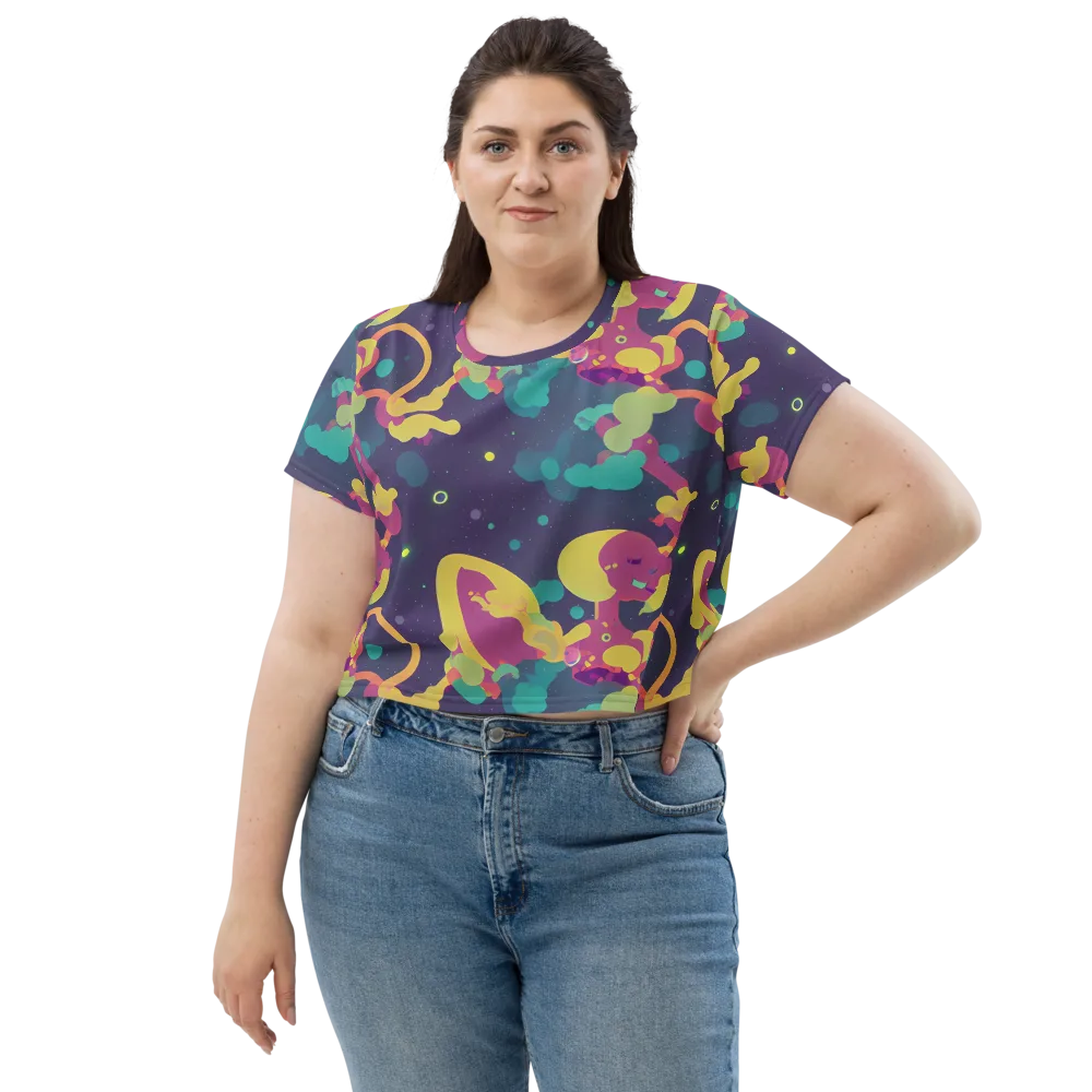 Cosmic Playroom on Crop Tee — Front