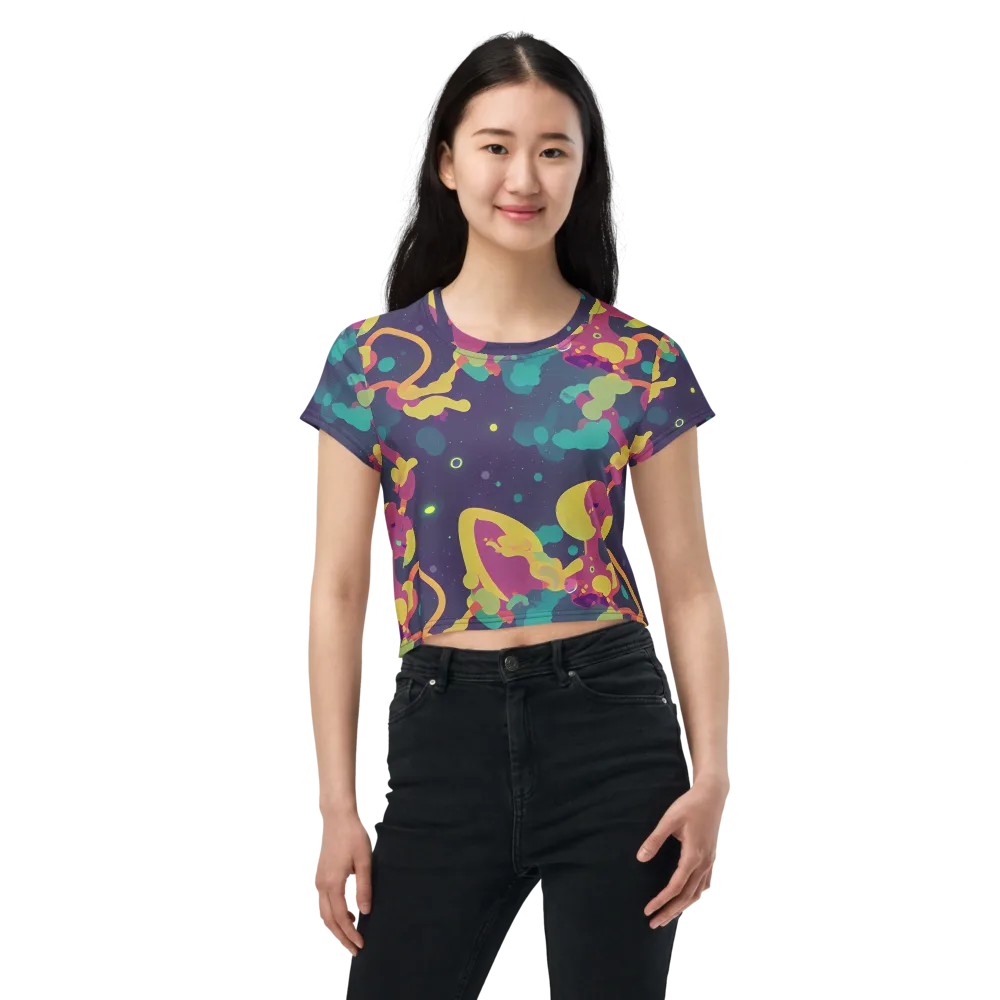 Cosmic Playroom on Crop Tee — Front