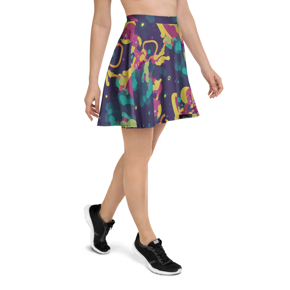 Cosmic Playroom on Skater Skirt — Right