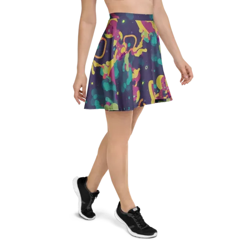 Cosmic Playroom on a Skater Skirt