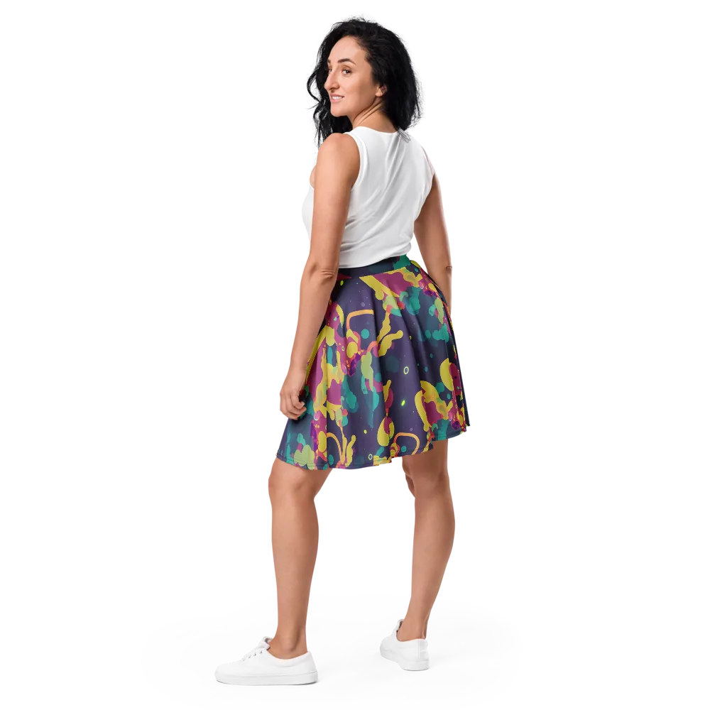 Cosmic Playroom on Skater Skirt — Back