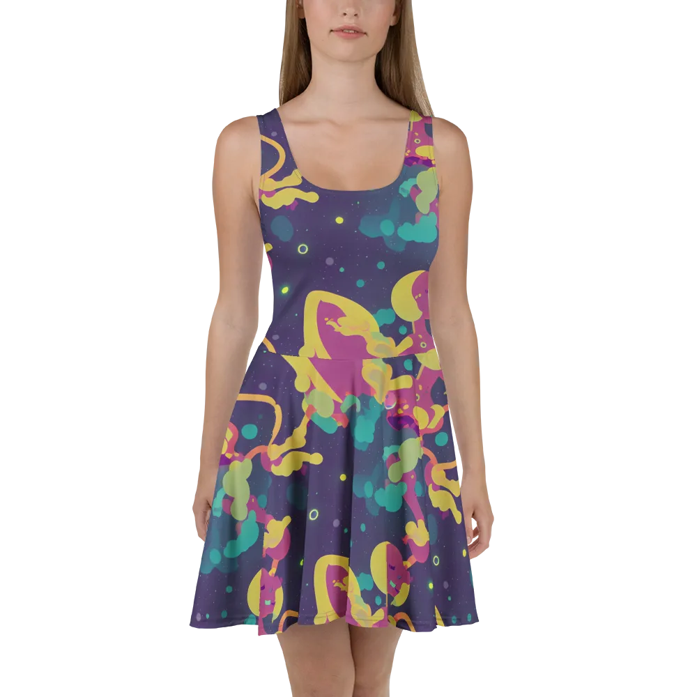 Cosmic Playroom on Skater Dress — Front
