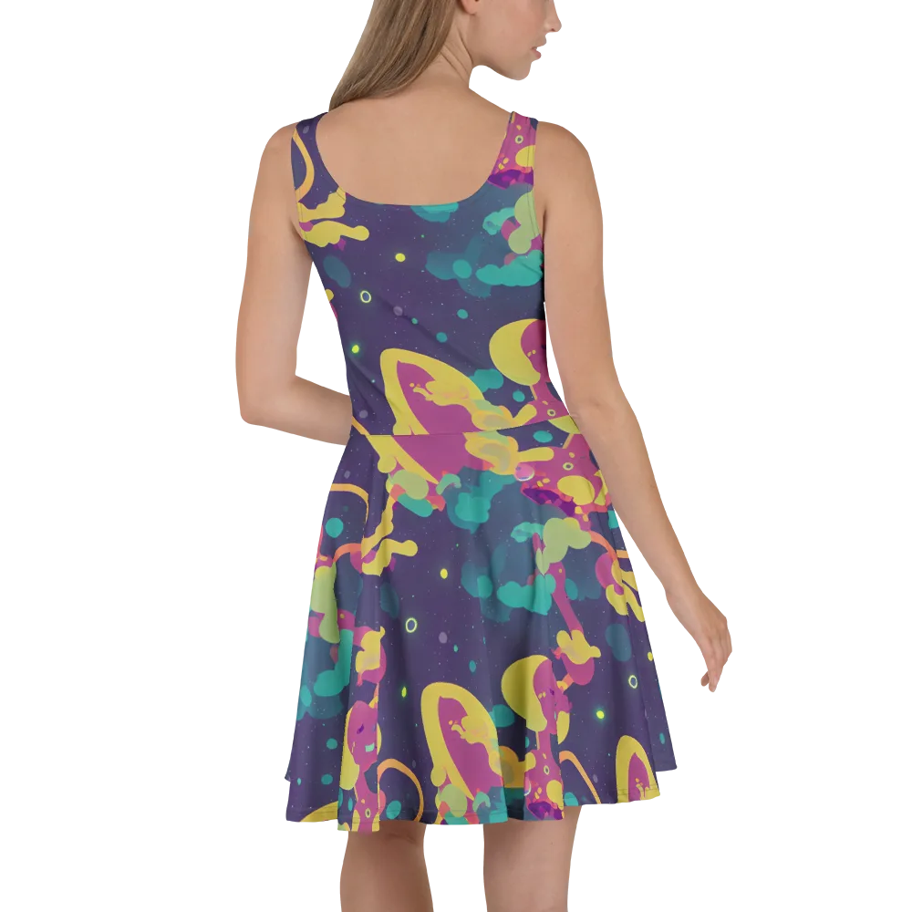 Cosmic Playroom on Skater Dress — Back