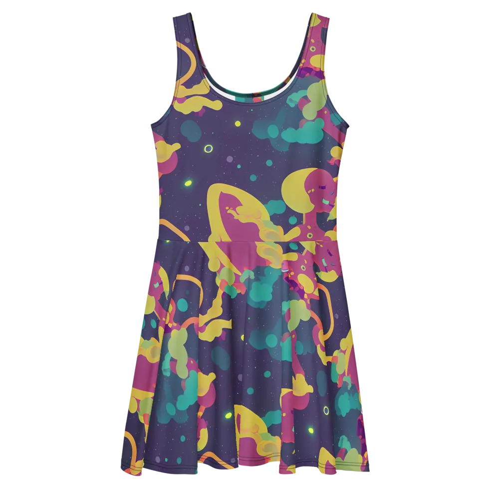 Cosmic Playroom on Skater Dress — Front